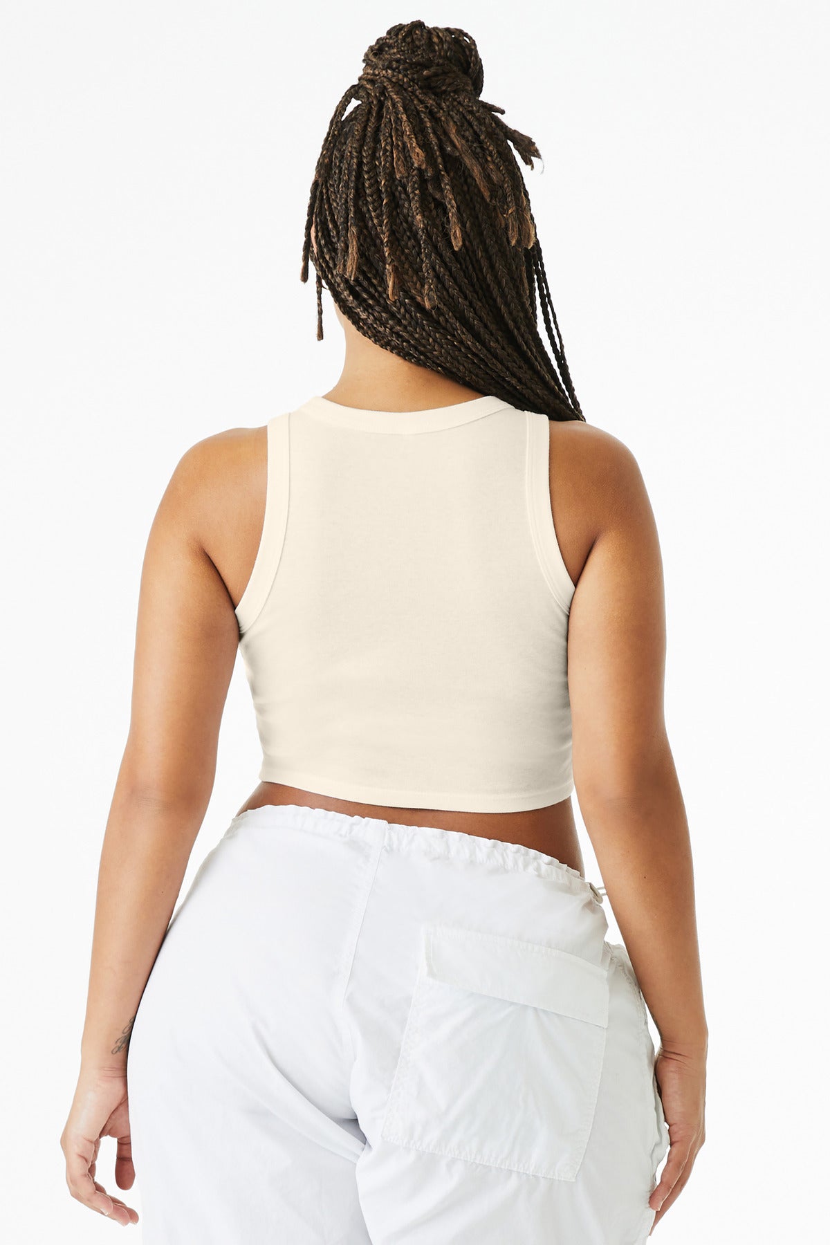 BELLA+CANVAS Women's Micro Rib Racer Tank BC1019 - Solid Natural Blend - back