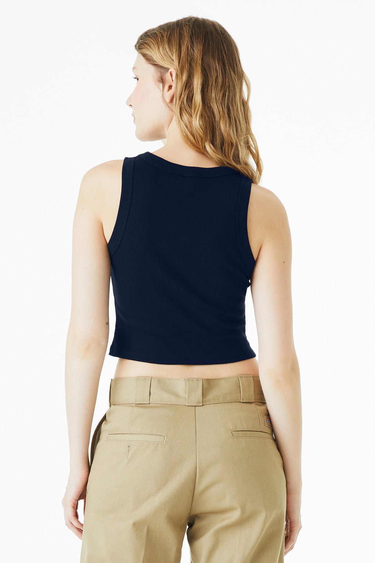 BELLA+CANVAS Women's Micro Rib Racer Tank BC1019 - Solid Navy Blend - back