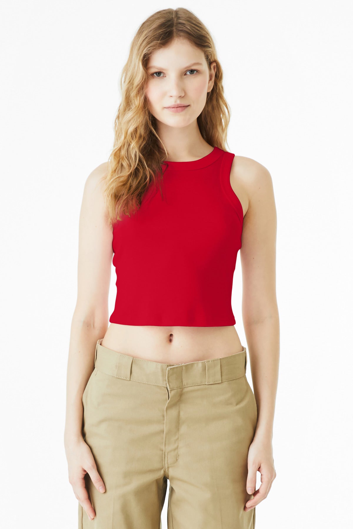 BELLA+CANVAS Women's Micro Rib Racer Tank BC1019 - Solid Red Blend - front