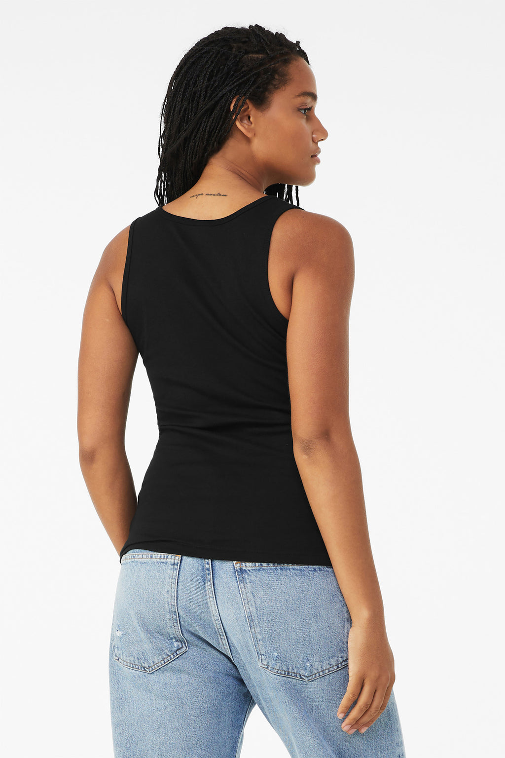 BELLA+CANVAS Women's Baby Rib Tank BC1080 - Black - back