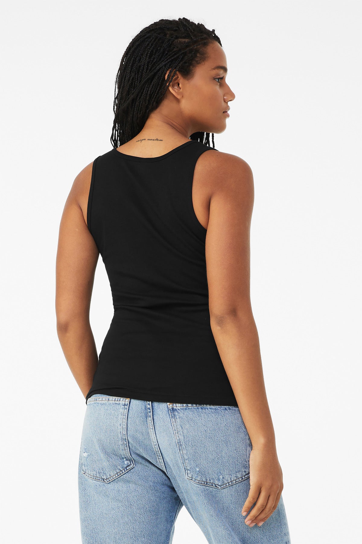 BELLA+CANVAS Women's Baby Rib Tank BC1080 - Black - back
