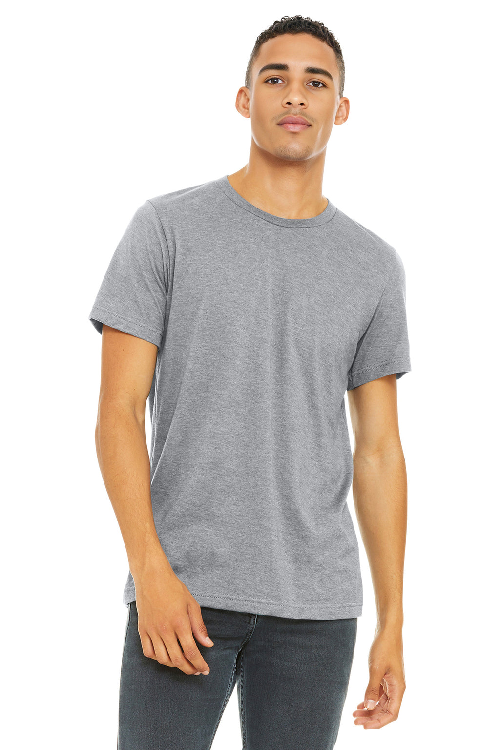 BELLA+CANVAS Unisex Heather CVC Short Sleeve Tee. BC3001CVC - Athletic Heather - front