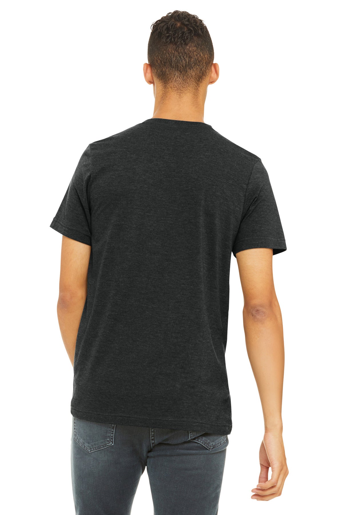 BELLA+CANVAS Unisex Heather CVC Short Sleeve Tee. BC3001CVC - Black Heather - back