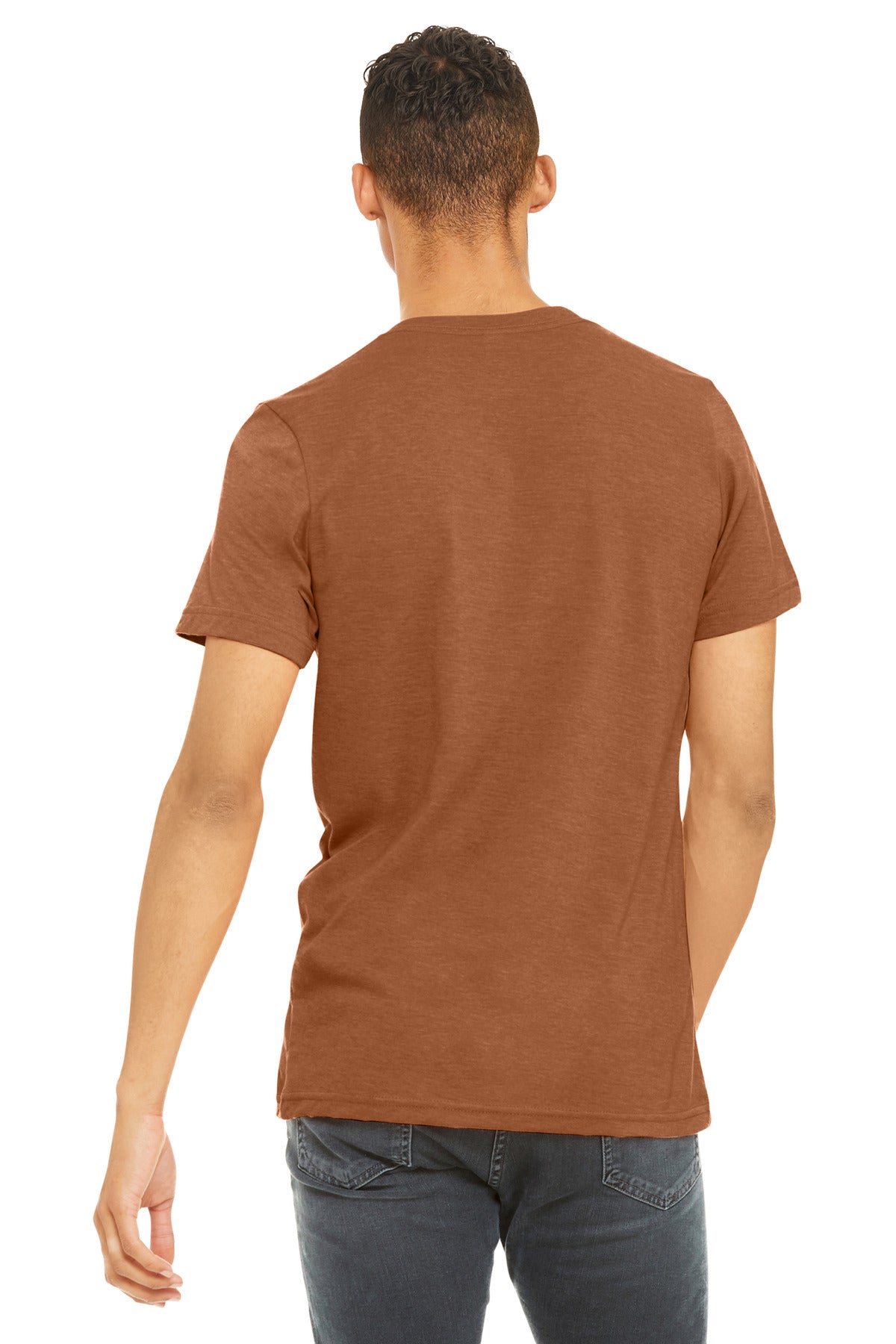 BELLA+CANVAS Unisex Heather CVC Short Sleeve Tee. BC3001CVC - Heather Autumn - back