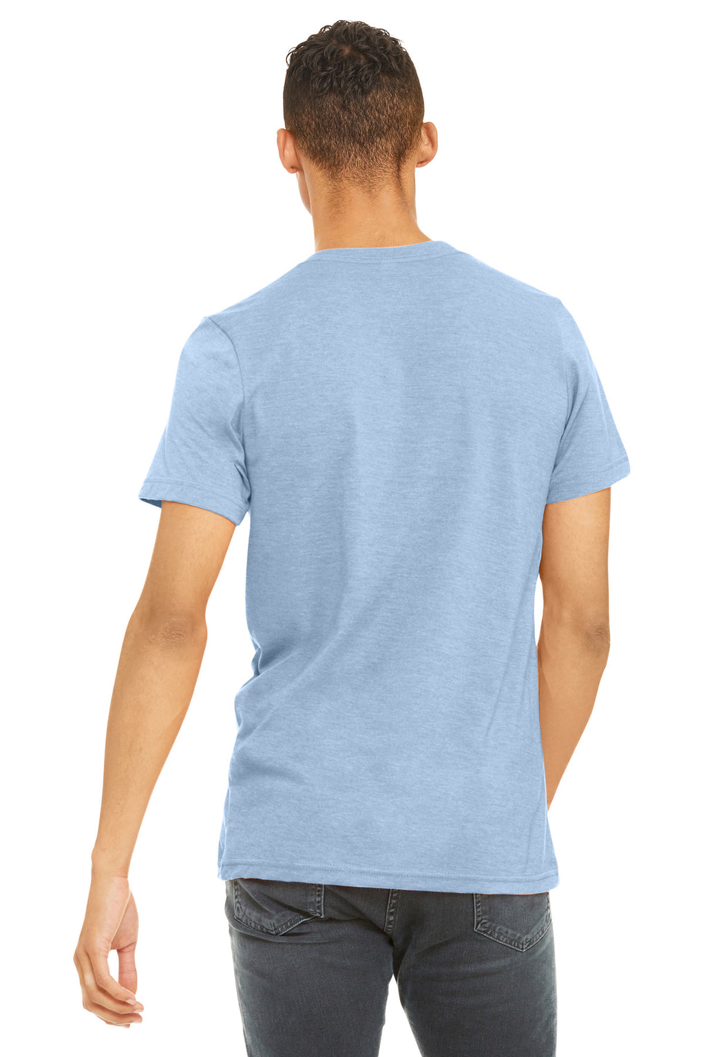 BELLA+CANVAS Unisex Heather CVC Short Sleeve Tee. BC3001CVC - Heather Baby Blue - back