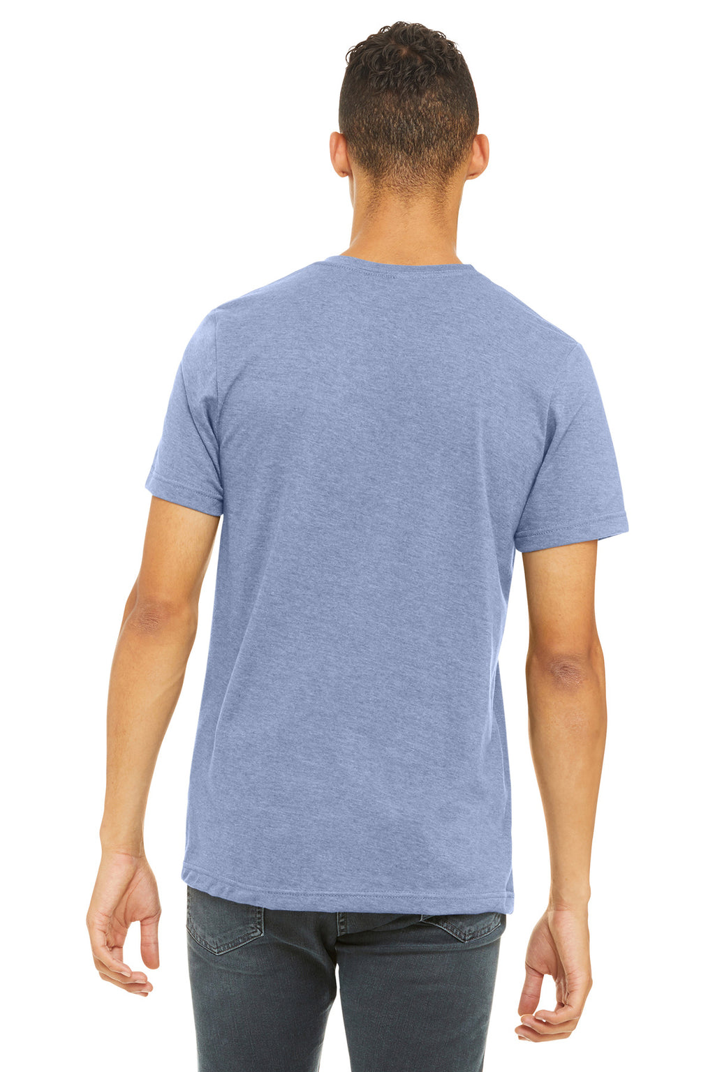 BELLA+CANVAS Unisex Heather CVC Short Sleeve Tee. BC3001CVC - Heather Blue - back
