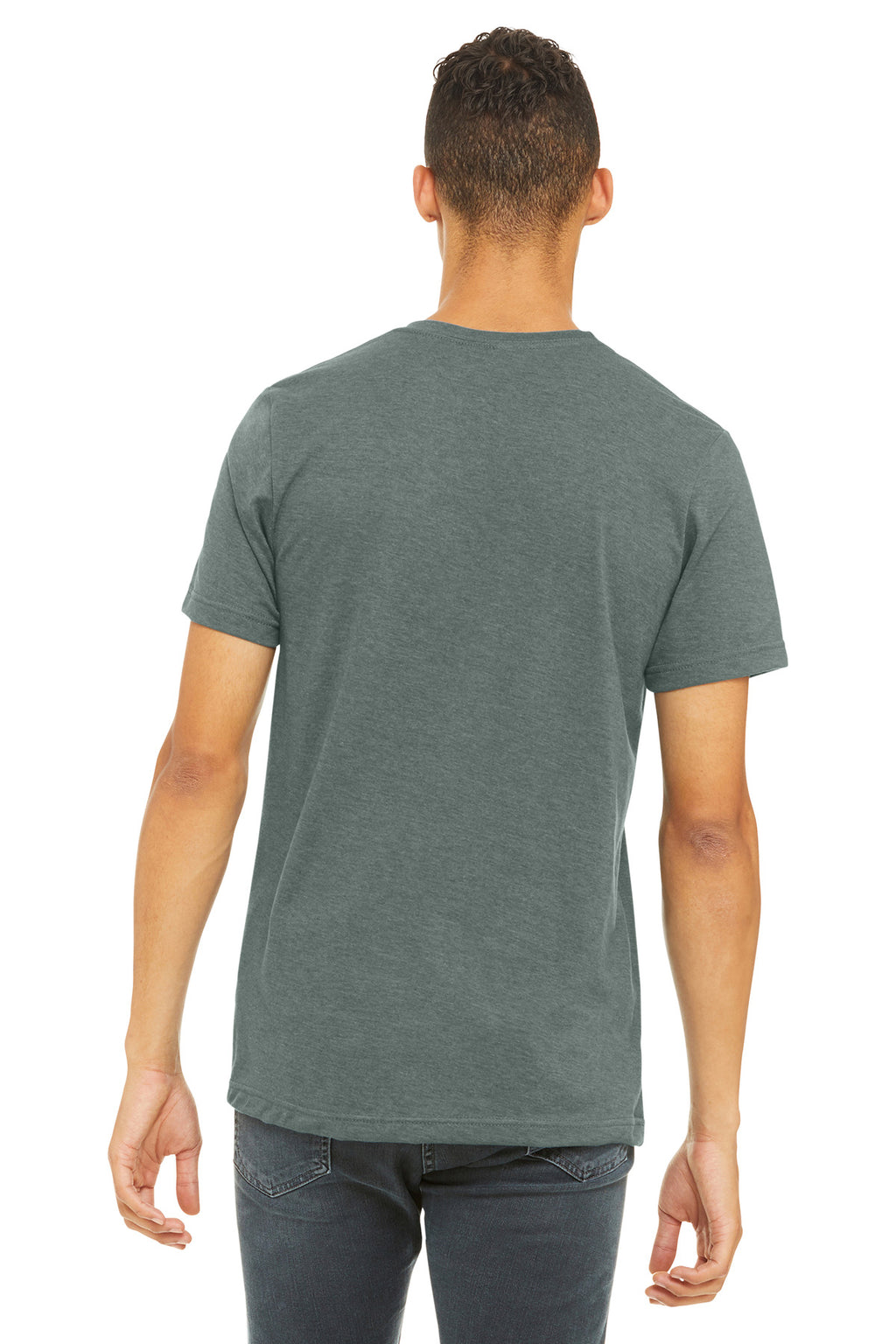 BELLA+CANVAS Unisex Heather CVC Short Sleeve Tee. BC3001CVC - Heather Blue Storm - back