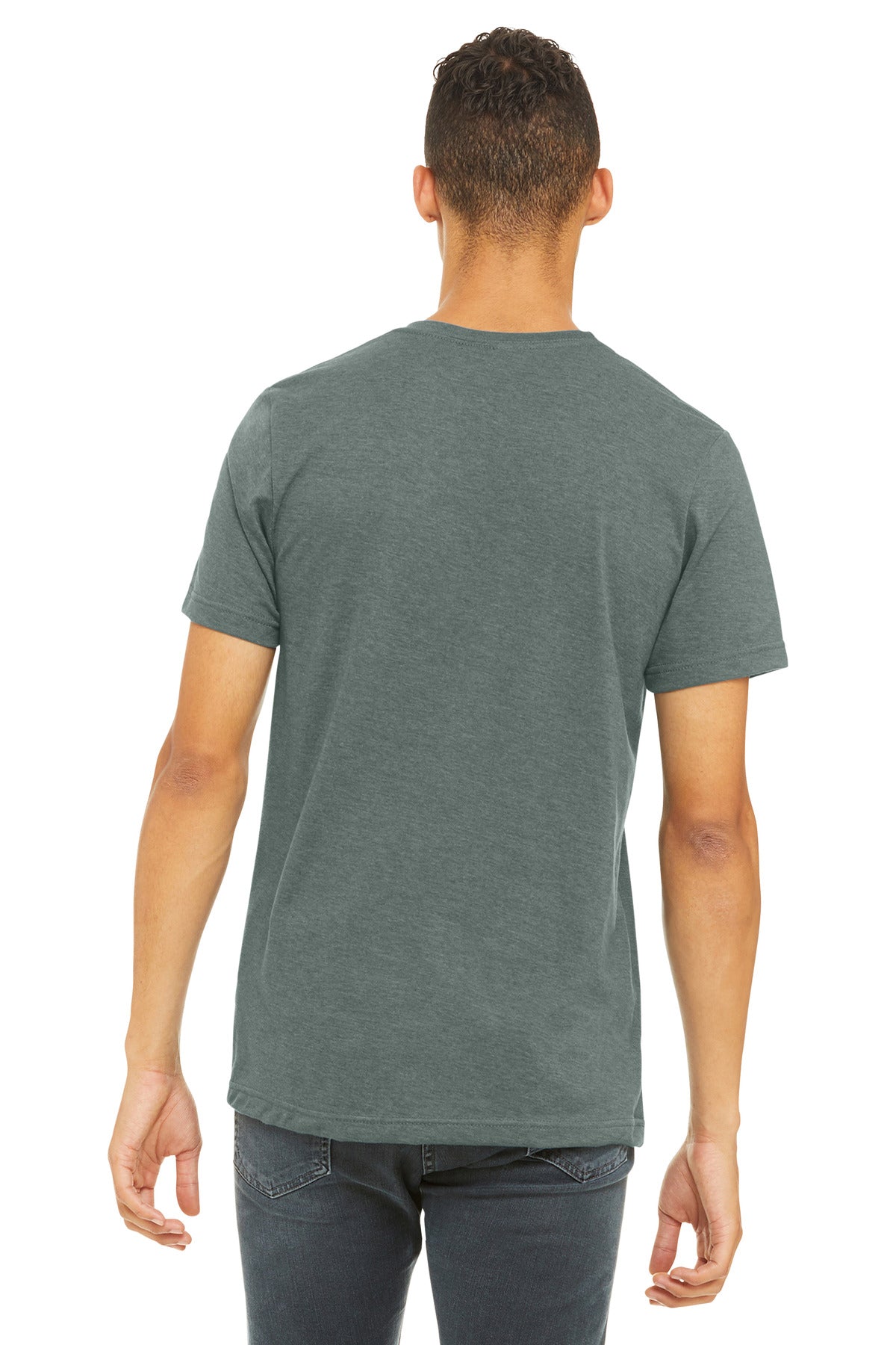 BELLA+CANVAS Unisex Heather CVC Short Sleeve Tee. BC3001CVC - Heather Blue Storm - back