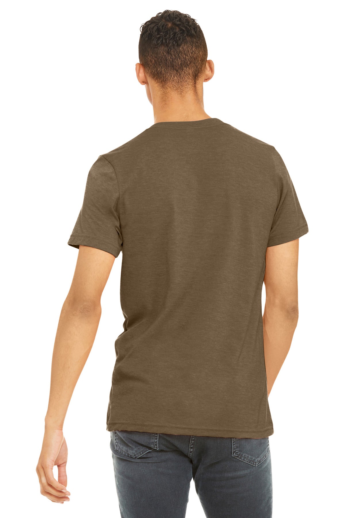 BELLA+CANVAS Unisex Heather CVC Short Sleeve Tee. BC3001CVC - Heather Brown - back