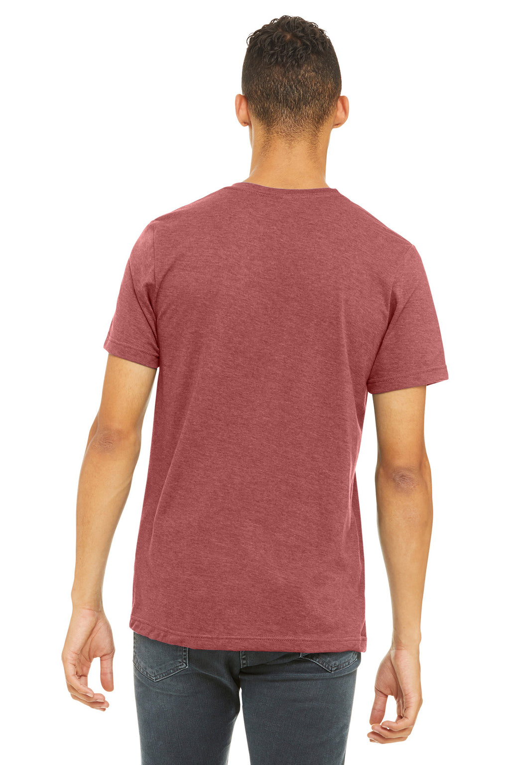 BELLA+CANVAS Unisex Heather CVC Short Sleeve Tee. BC3001CVC - Heather Canvas Red - back