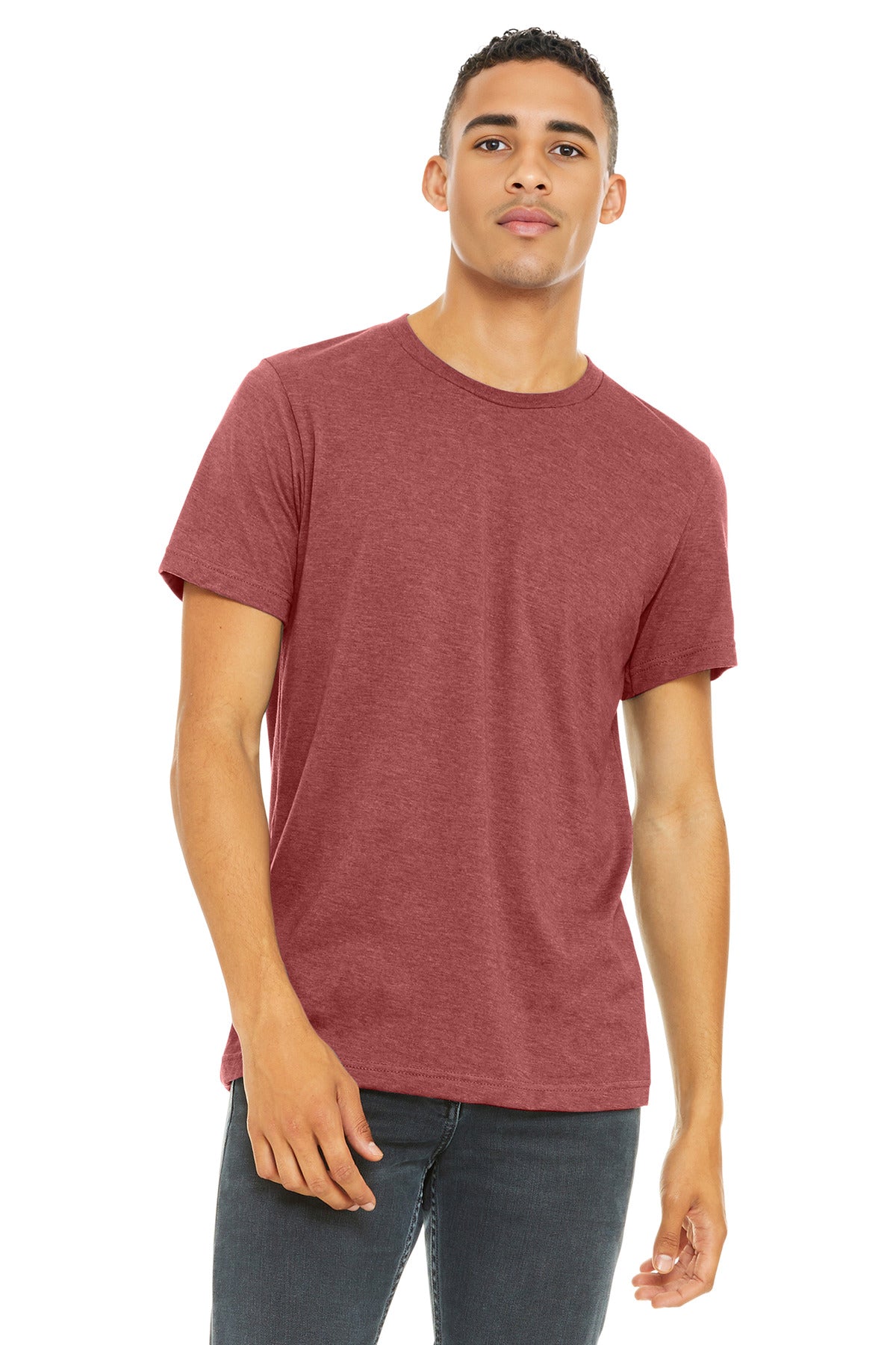 BELLA+CANVAS Unisex Heather CVC Short Sleeve Tee. BC3001CVC - Heather Canvas Red - front