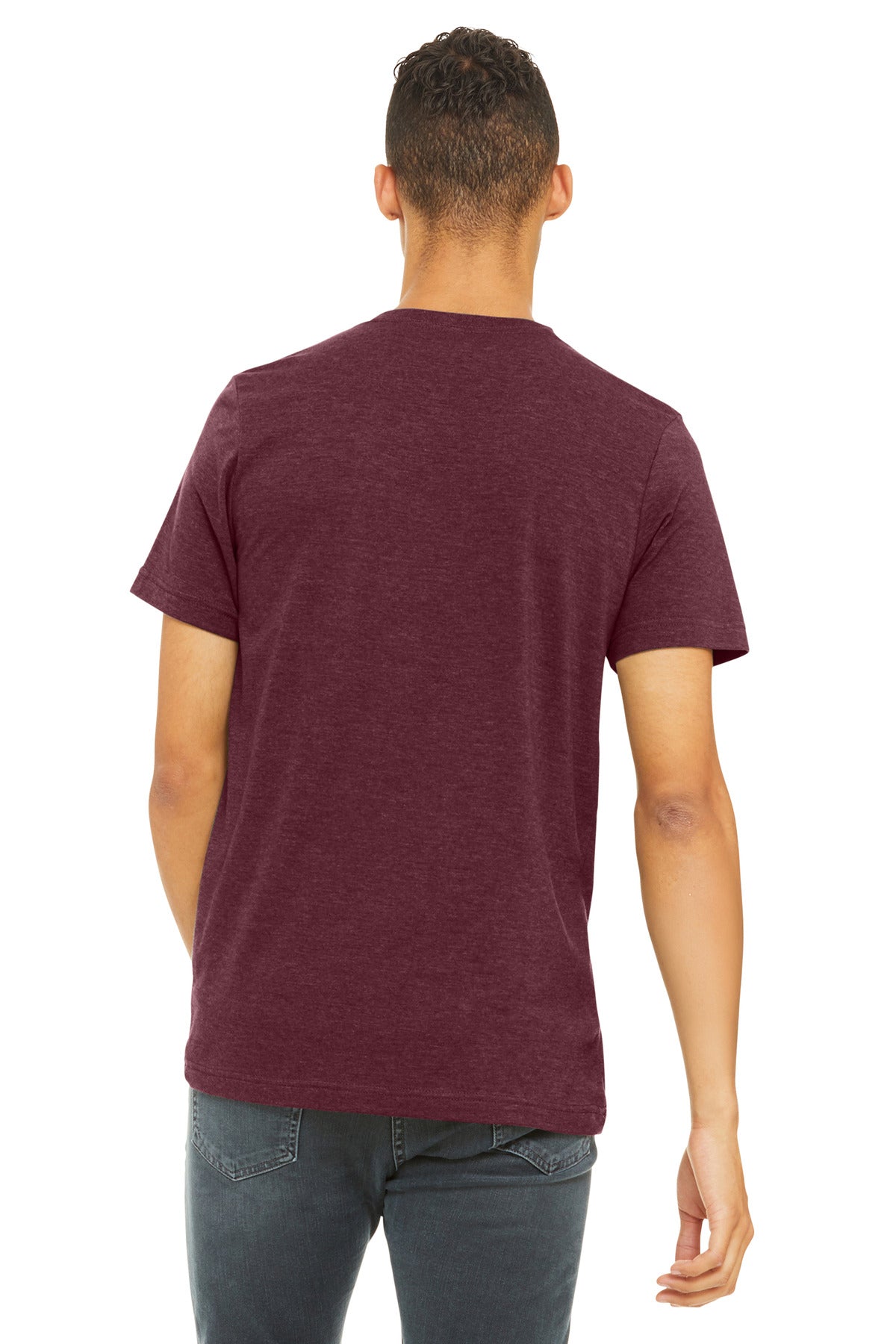 BELLA+CANVAS Unisex Heather CVC Short Sleeve Tee. BC3001CVC - Heather Cardinal - back