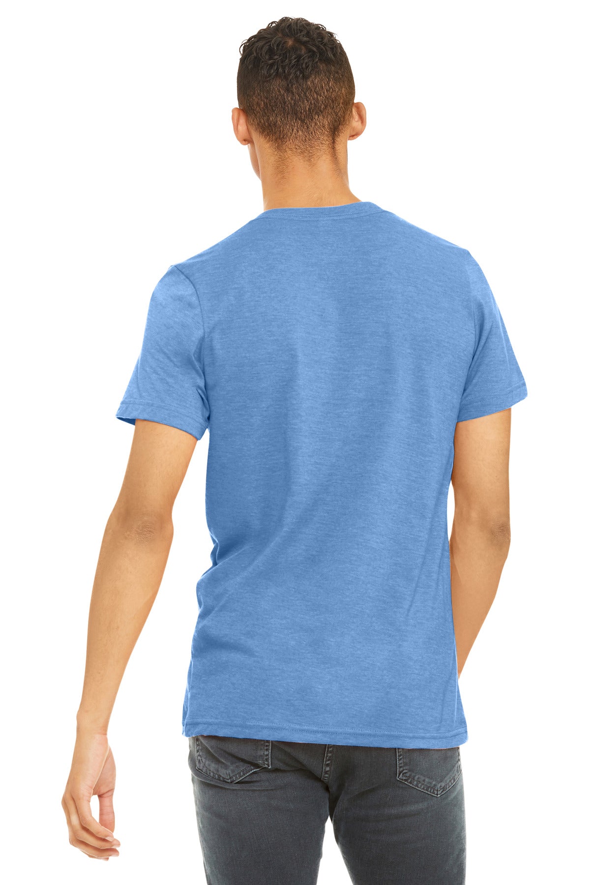 BELLA+CANVAS Unisex Heather CVC Short Sleeve Tee. BC3001CVC - Heather Carolina Blue - back