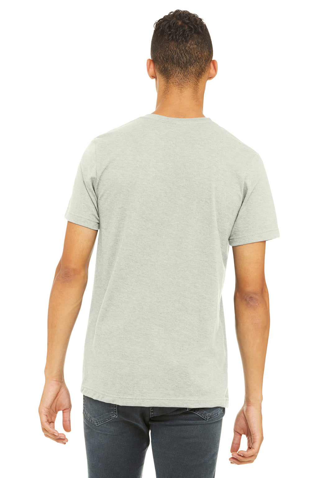 BELLA+CANVAS Unisex Heather CVC Short Sleeve Tee. BC3001CVC - Heather Cement - back