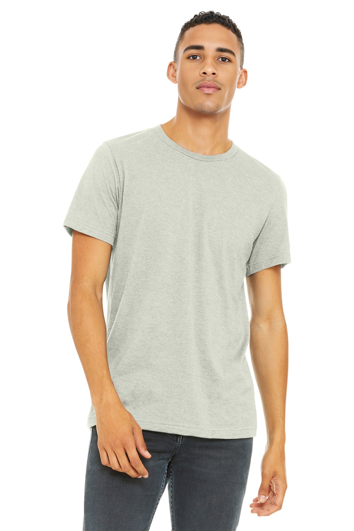 BELLA+CANVAS Unisex Heather CVC Short Sleeve Tee. BC3001CVC - Heather Cement - front