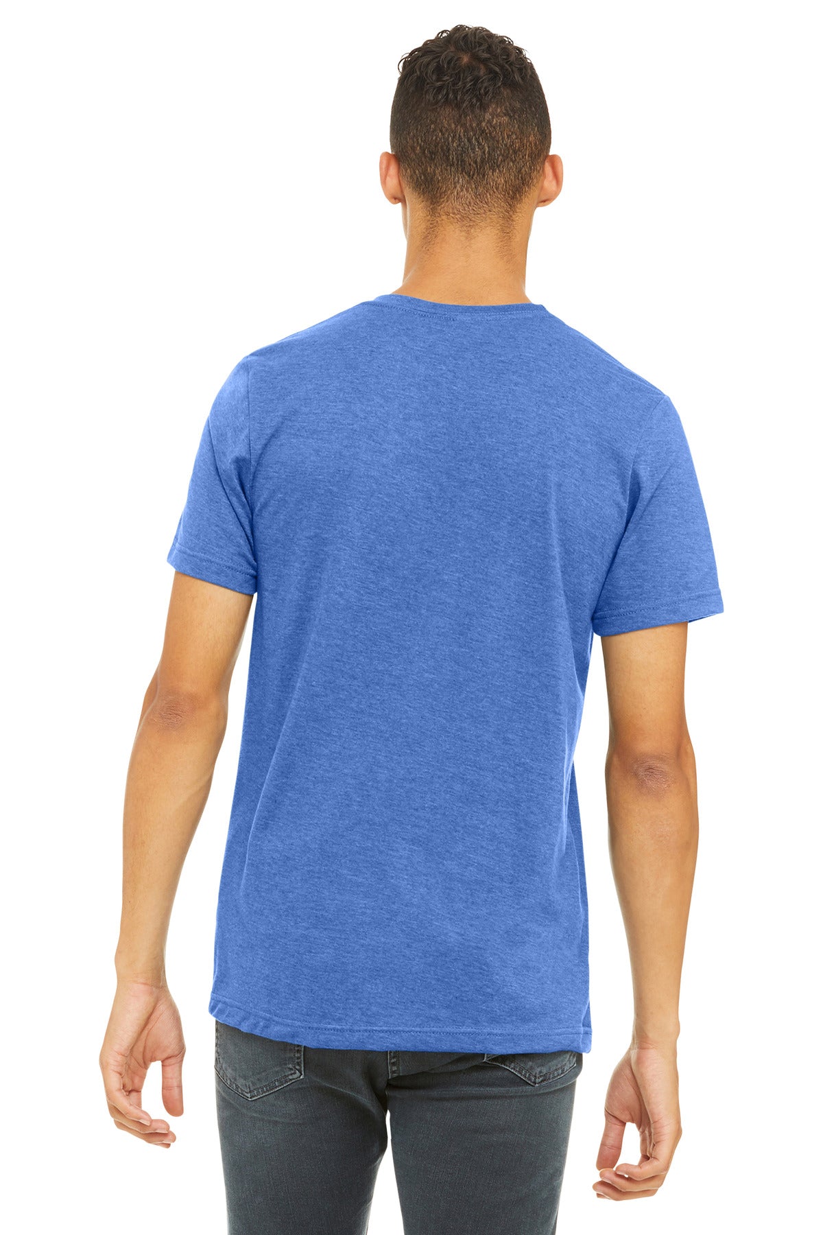 BELLA+CANVAS Unisex Heather CVC Short Sleeve Tee. BC3001CVC - Heather Columbia Blue - back