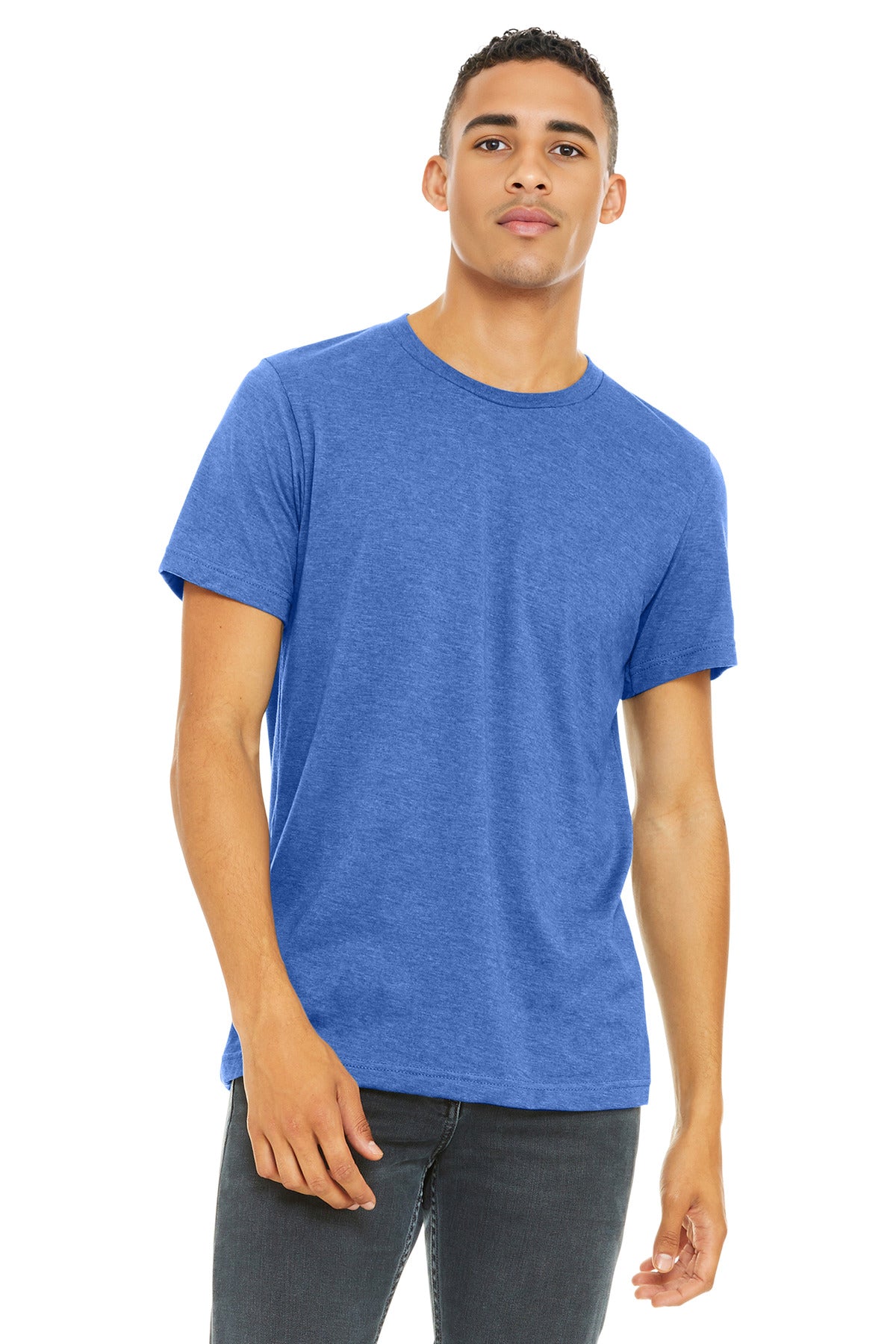 BELLA+CANVAS Unisex Heather CVC Short Sleeve Tee. BC3001CVC - Heather Columbia Blue - front