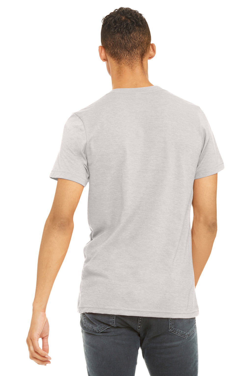 BELLA+CANVAS Unisex Heather CVC Short Sleeve Tee. BC3001CVC - Heather Cool Grey - back