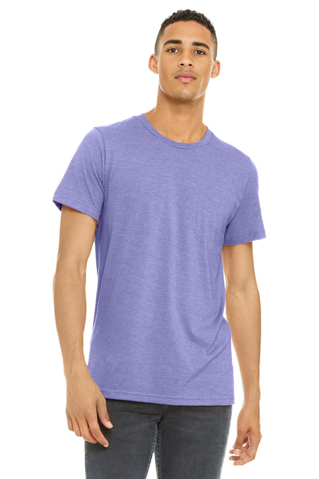 BELLA+CANVAS Unisex Heather CVC Short Sleeve Tee. BC3001CVC - Heather Dark Lavender - front