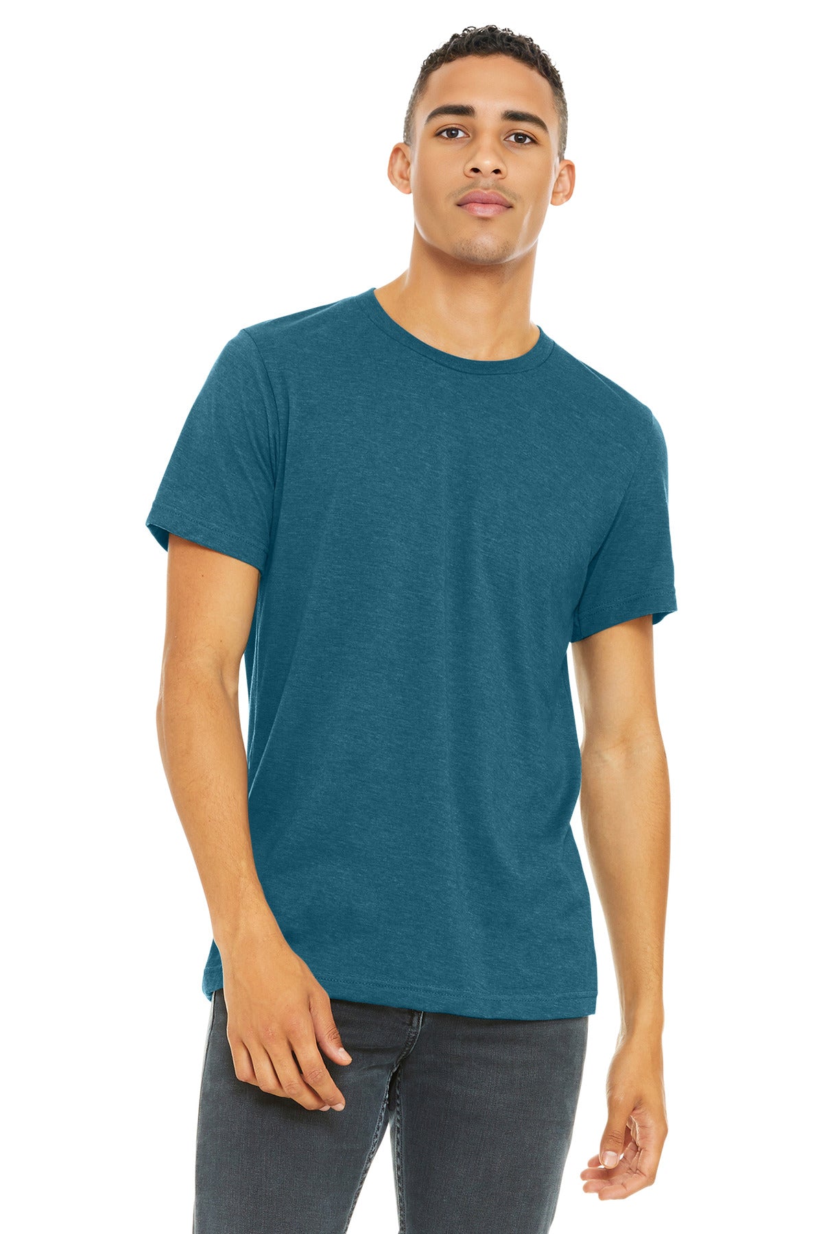 BELLA+CANVAS Unisex Heather CVC Short Sleeve Tee. BC3001CVC - Heather Deep Teal - front