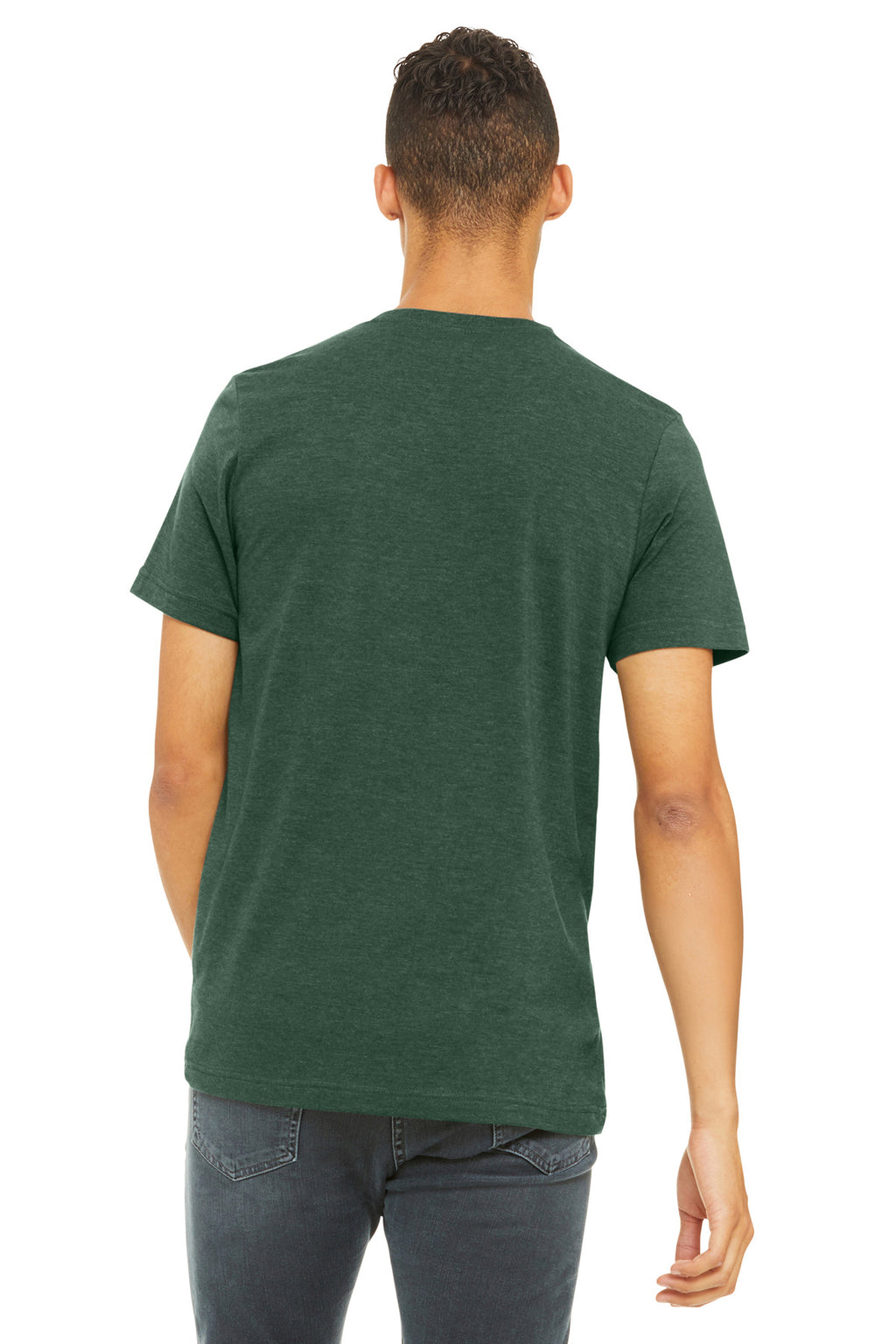 BELLA+CANVAS Unisex Heather CVC Short Sleeve Tee. BC3001CVC - Heather Forest - back