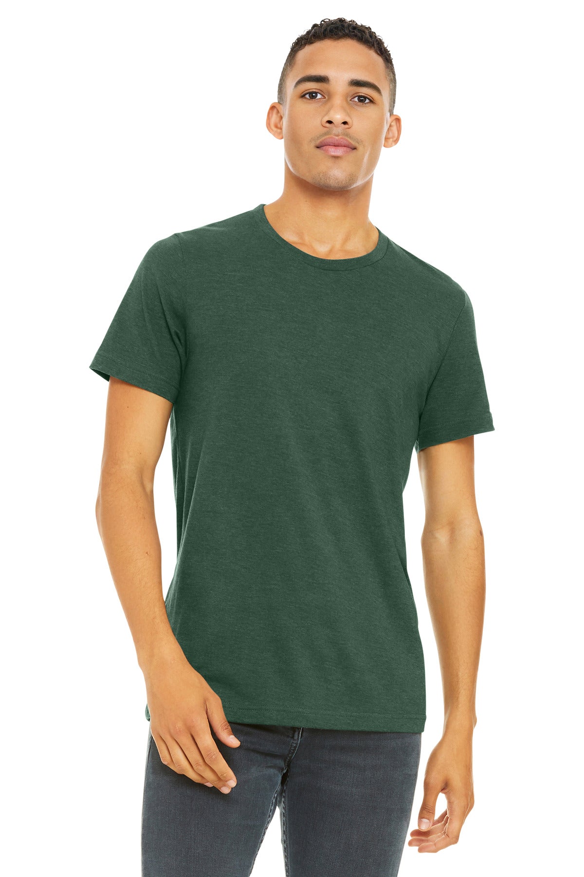 BELLA+CANVAS Unisex Heather CVC Short Sleeve Tee. BC3001CVC - Heather Forest - front