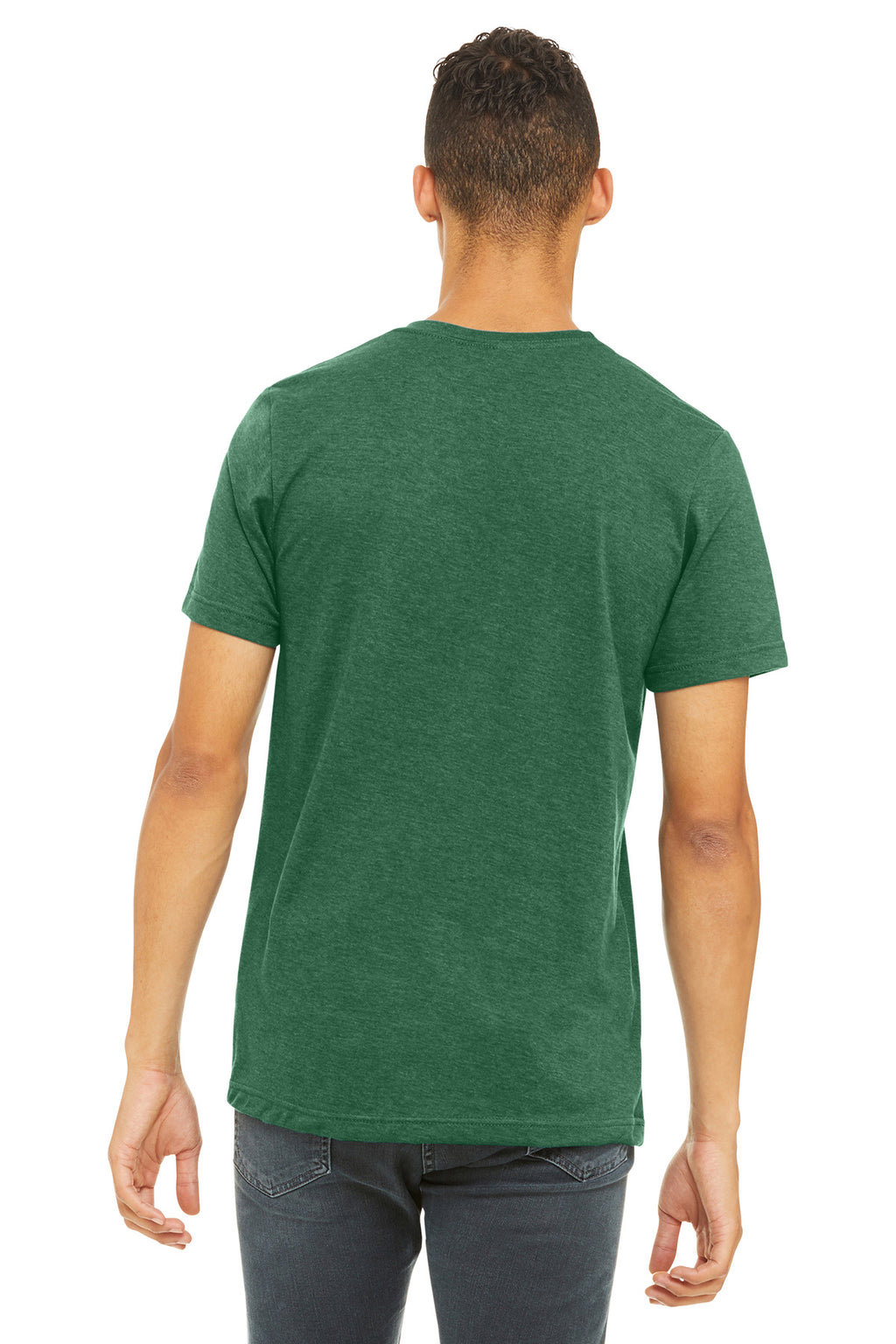 BELLA+CANVAS Unisex Heather CVC Short Sleeve Tee. BC3001CVC - Heather Grass Green - back