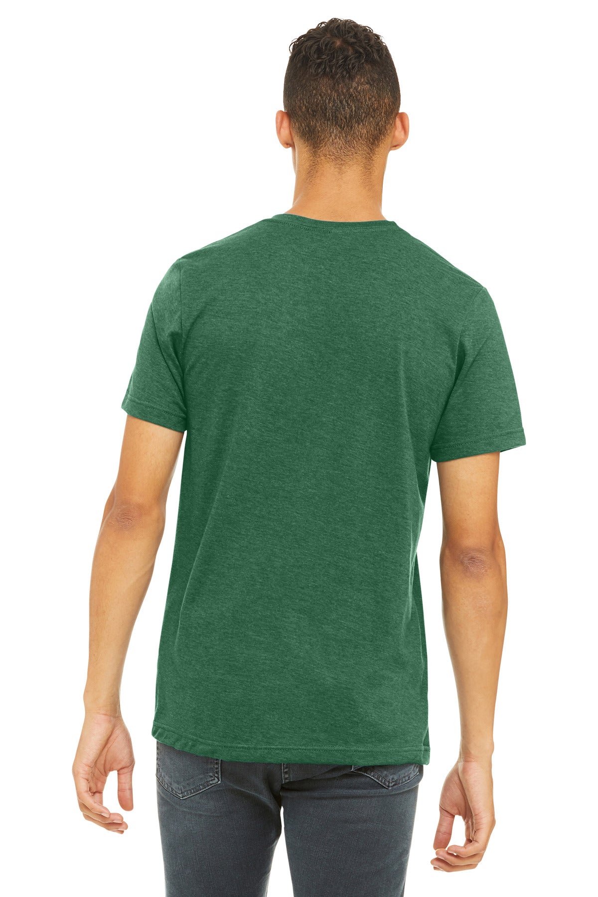 BELLA+CANVAS Unisex Heather CVC Short Sleeve Tee. BC3001CVC - Heather Grass Green - back