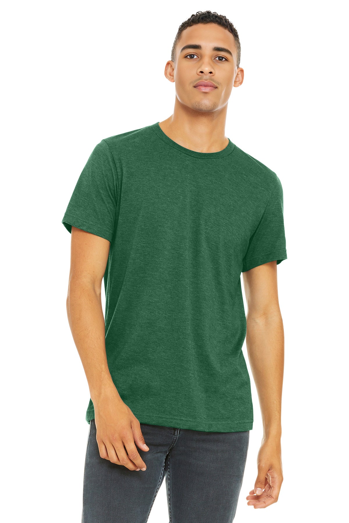 BELLA+CANVAS Unisex Heather CVC Short Sleeve Tee. BC3001CVC - Heather Grass Green - front