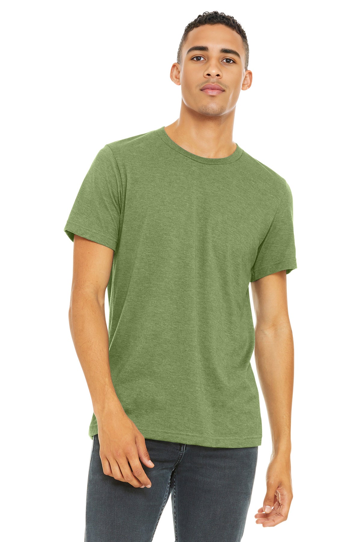 BELLA+CANVAS Unisex Heather CVC Short Sleeve Tee. BC3001CVC - Heather Green - front