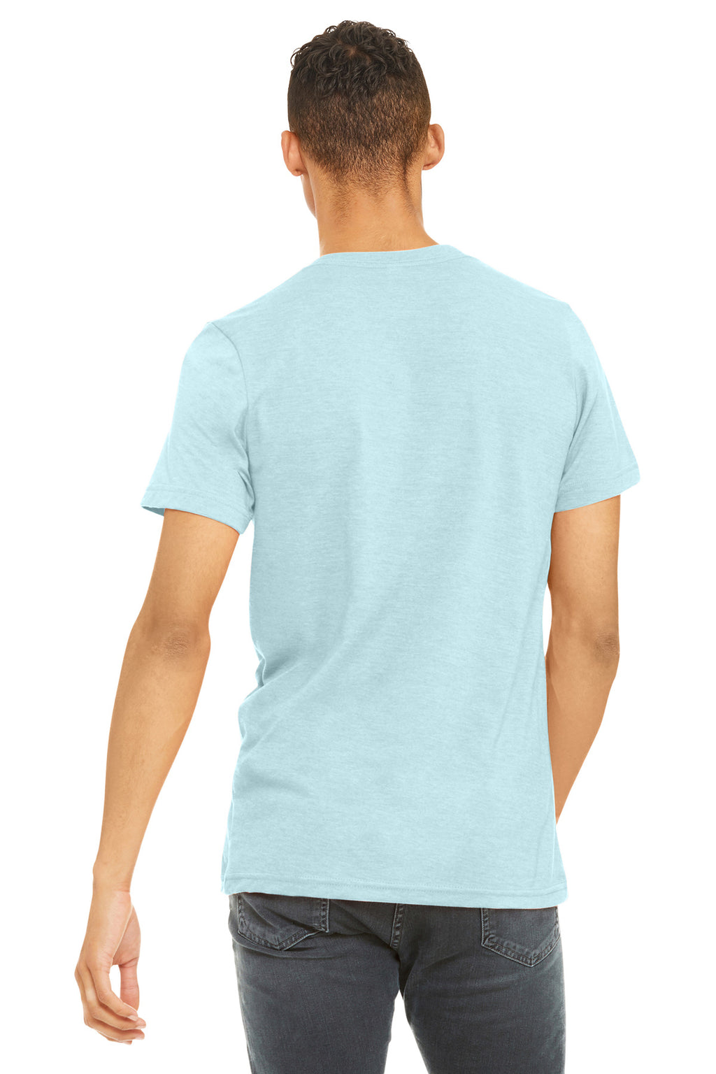 BELLA+CANVAS Unisex Heather CVC Short Sleeve Tee. BC3001CVC - Heather Ice Blue - back