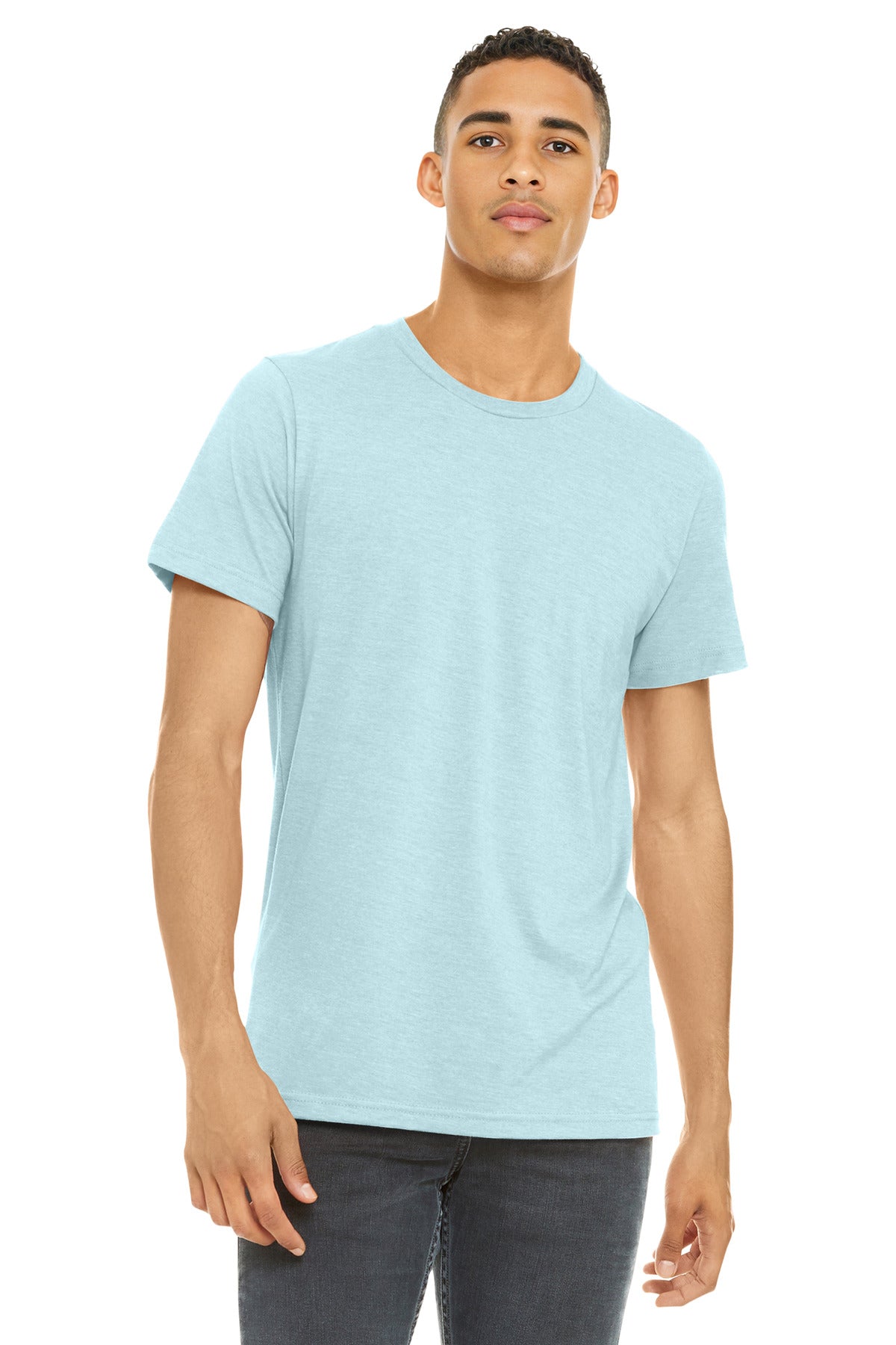 BELLA+CANVAS Unisex Heather CVC Short Sleeve Tee. BC3001CVC - Heather Ice Blue - front