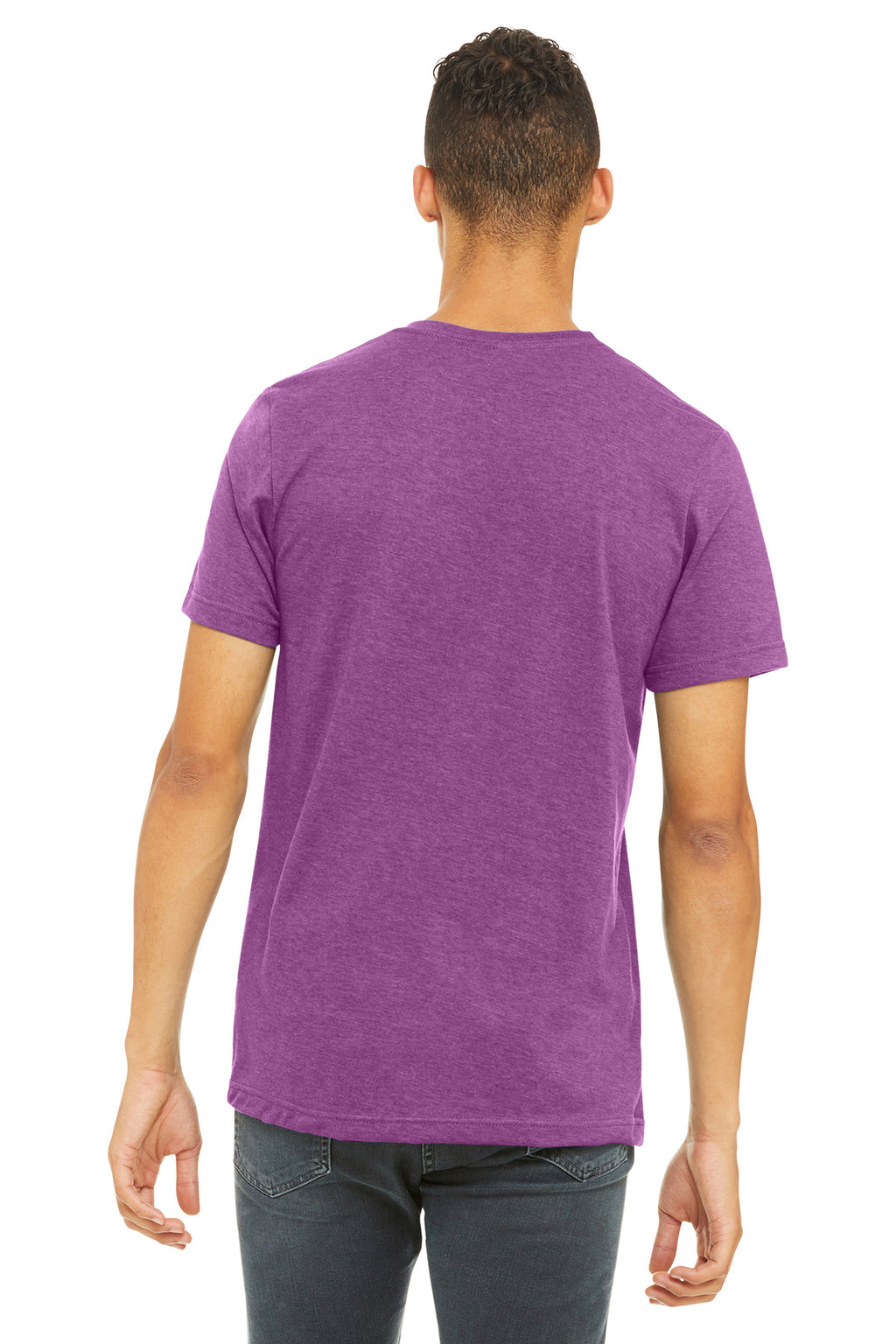 BELLA+CANVAS Unisex Heather CVC Short Sleeve Tee. BC3001CVC - Heather Magenta - back
