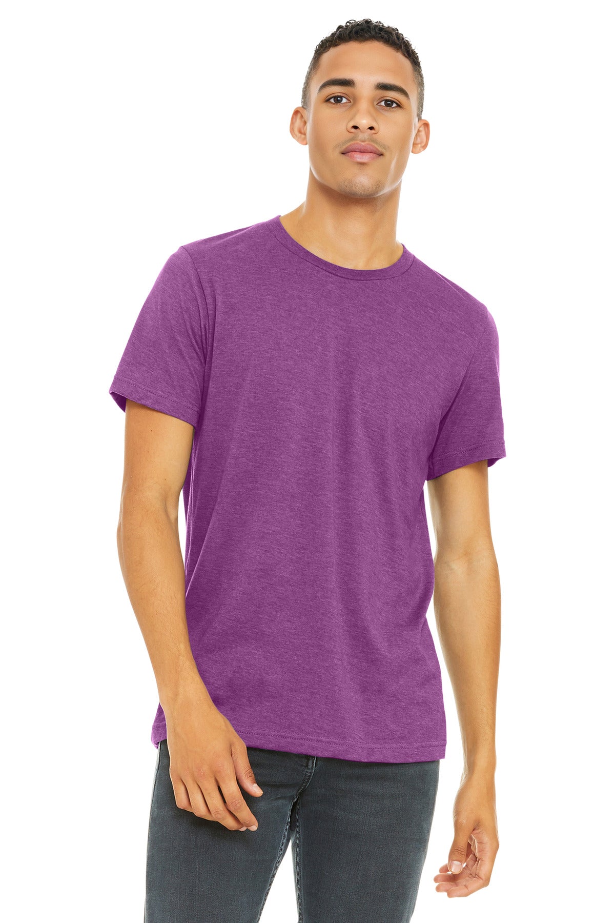 BELLA+CANVAS Unisex Heather CVC Short Sleeve Tee. BC3001CVC - Heather Magenta - front