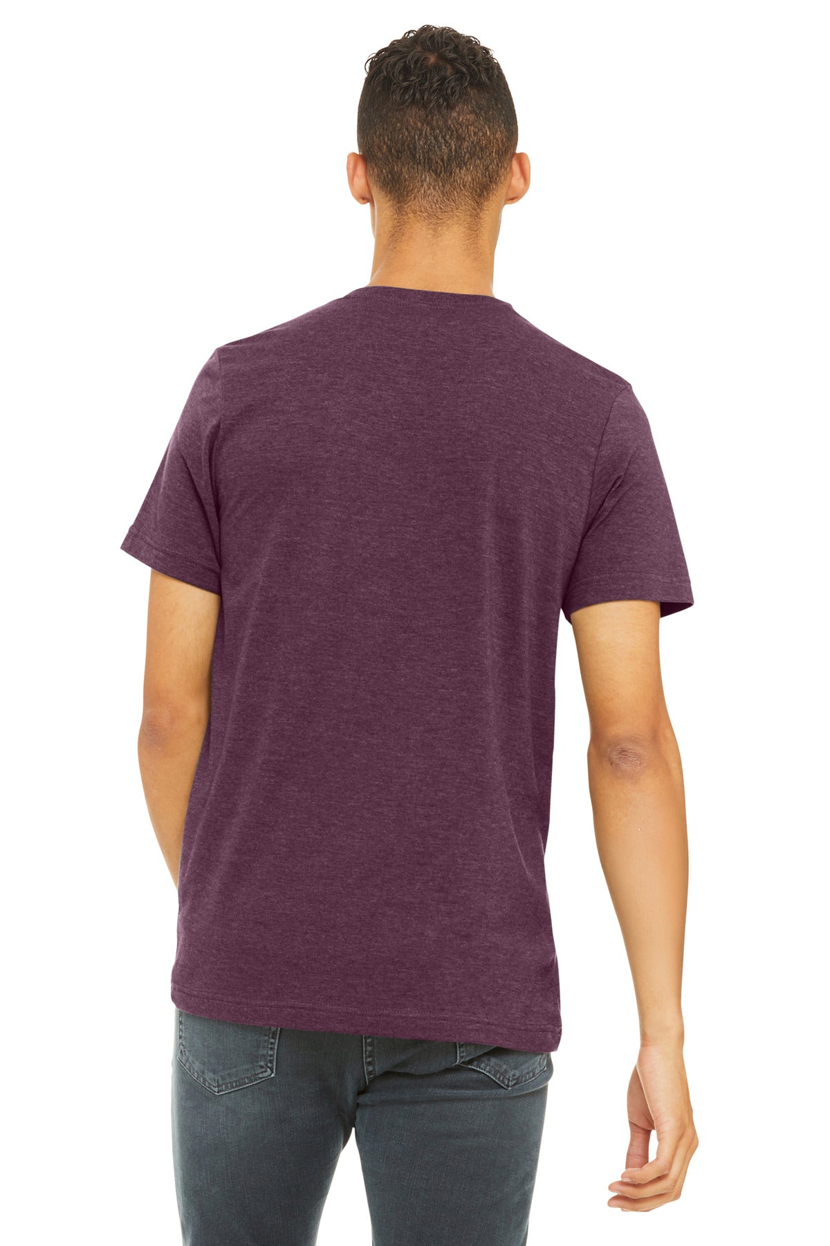 BELLA+CANVAS Unisex Heather CVC Short Sleeve Tee. BC3001CVC - Heather Maroon - back