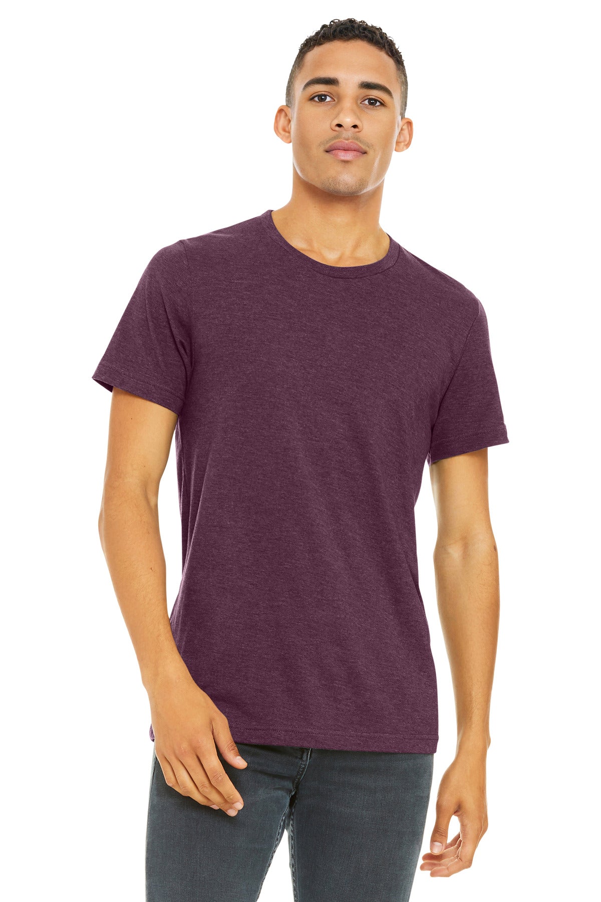 BELLA+CANVAS Unisex Heather CVC Short Sleeve Tee. BC3001CVC - Heather Maroon - front