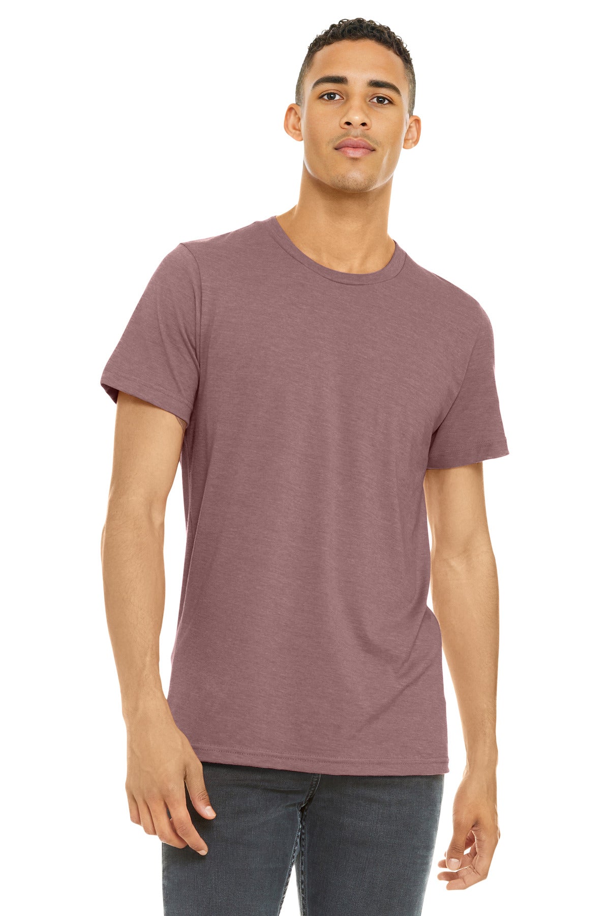 BELLA+CANVAS Unisex Heather CVC Short Sleeve Tee. BC3001CVC - Heather Mauve - front