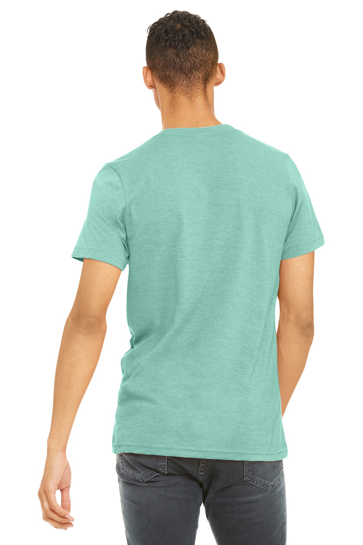 BELLA+CANVAS Unisex Heather CVC Short Sleeve Tee. BC3001CVC - Heather Mint - back