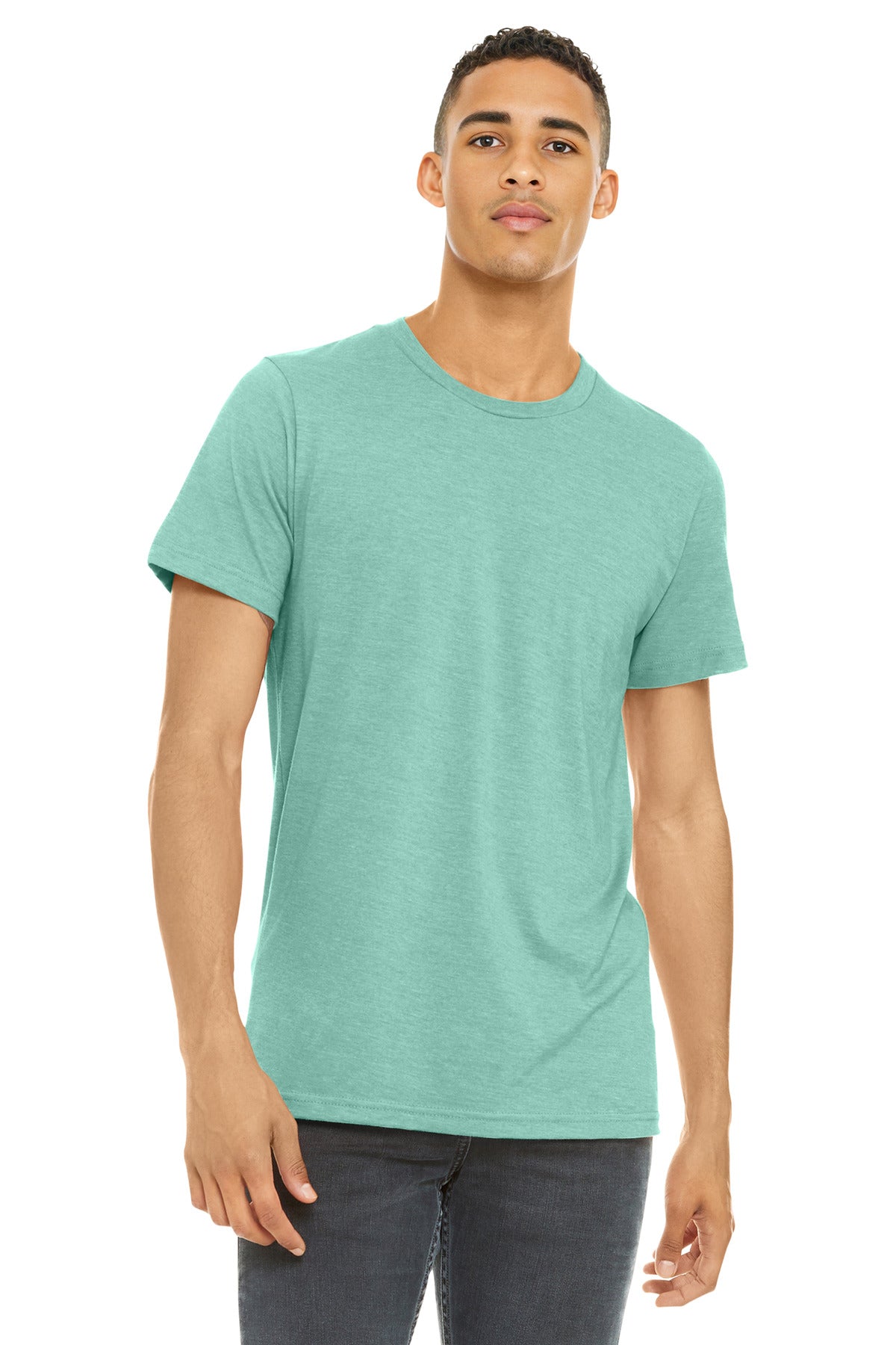BELLA+CANVAS Unisex Heather CVC Short Sleeve Tee. BC3001CVC - Heather Mint - front