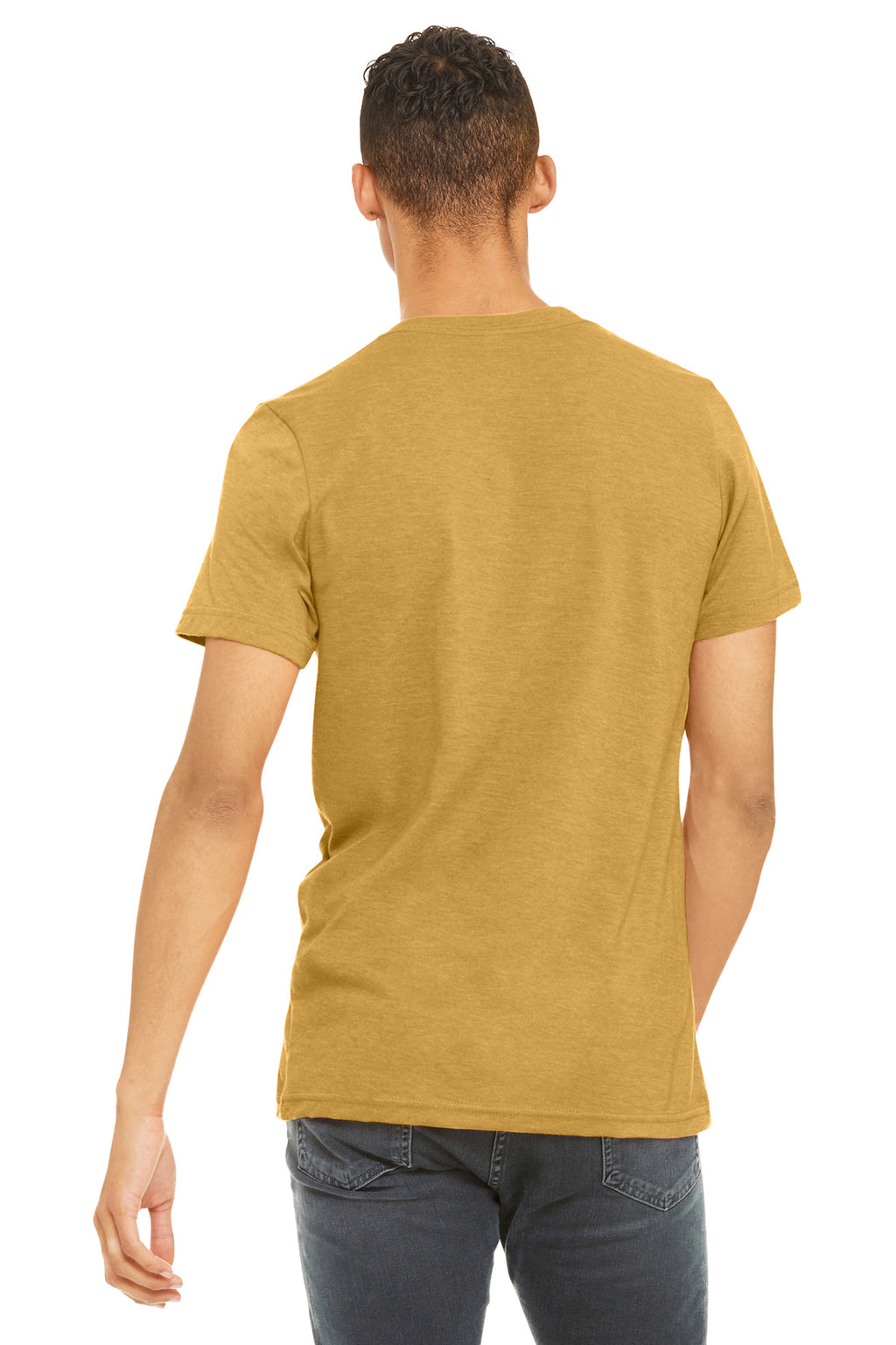 BELLA+CANVAS Unisex Heather CVC Short Sleeve Tee. BC3001CVC - Heather Mustard - back