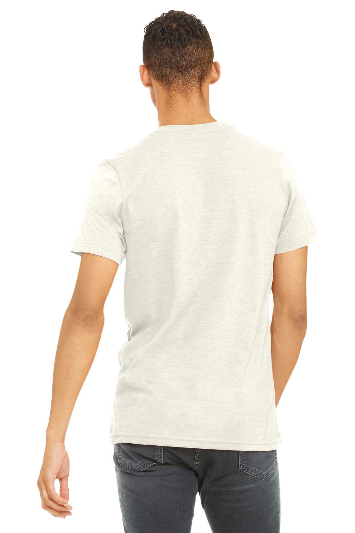 BELLA+CANVAS Unisex Heather CVC Short Sleeve Tee. BC3001CVC - Heather Natural - back