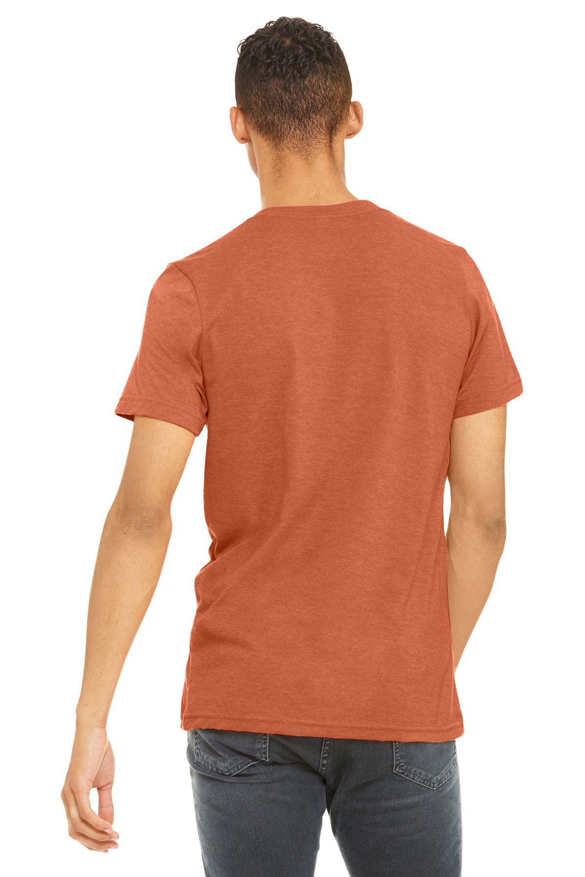 BELLA+CANVAS Unisex Heather CVC Short Sleeve Tee. BC3001CVC - Heather Orange - back