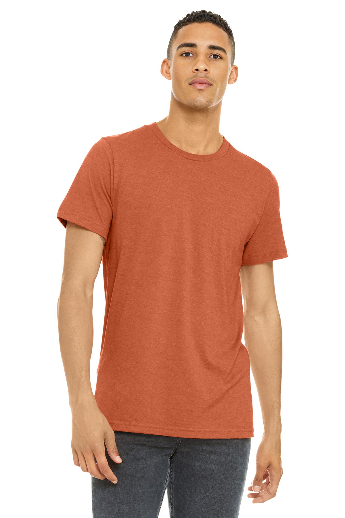 BELLA+CANVAS Unisex Heather CVC Short Sleeve Tee. BC3001CVC - Heather Orange - front