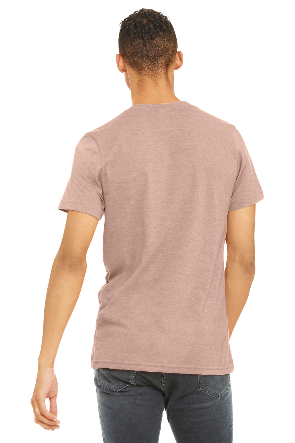 BELLA+CANVAS Unisex Heather CVC Short Sleeve Tee. BC3001CVC - Heather Peach - back