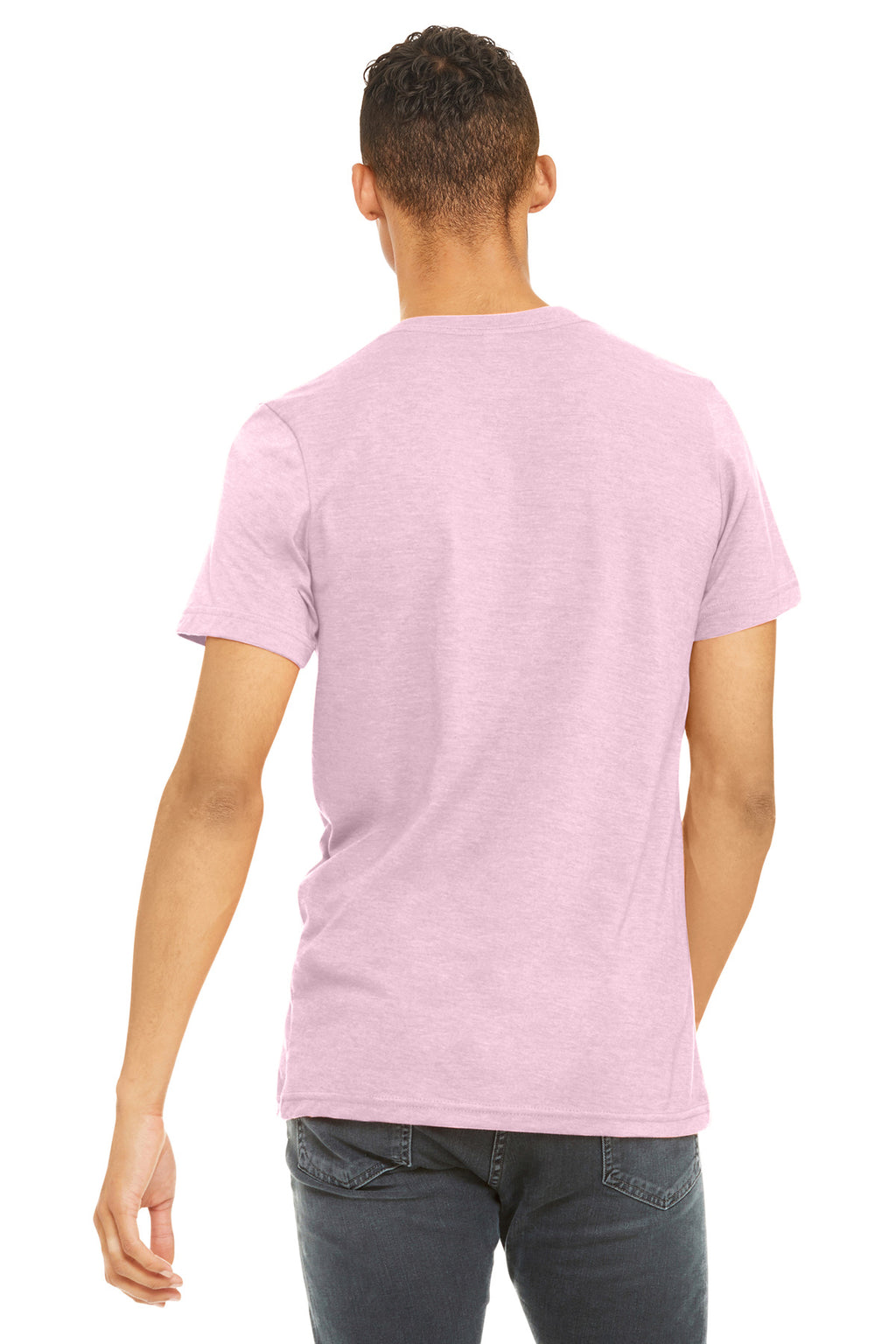 BELLA+CANVAS Unisex Heather CVC Short Sleeve Tee. BC3001CVC - Heather Pink - back
