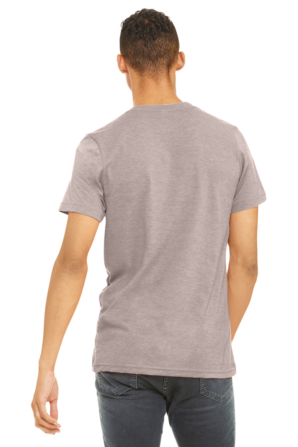 BELLA+CANVAS Unisex Heather CVC Short Sleeve Tee. BC3001CVC - Heather Pink Gravel - back