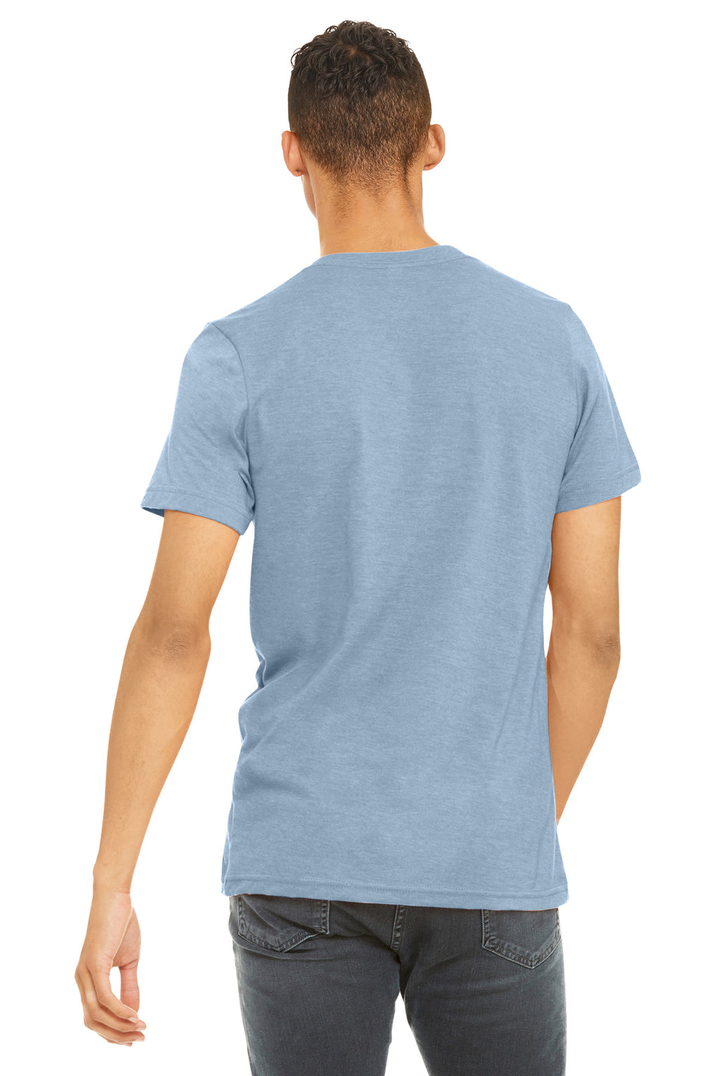 BELLA+CANVAS Unisex Heather CVC Short Sleeve Tee. BC3001CVC - Heather Prism Blue - back