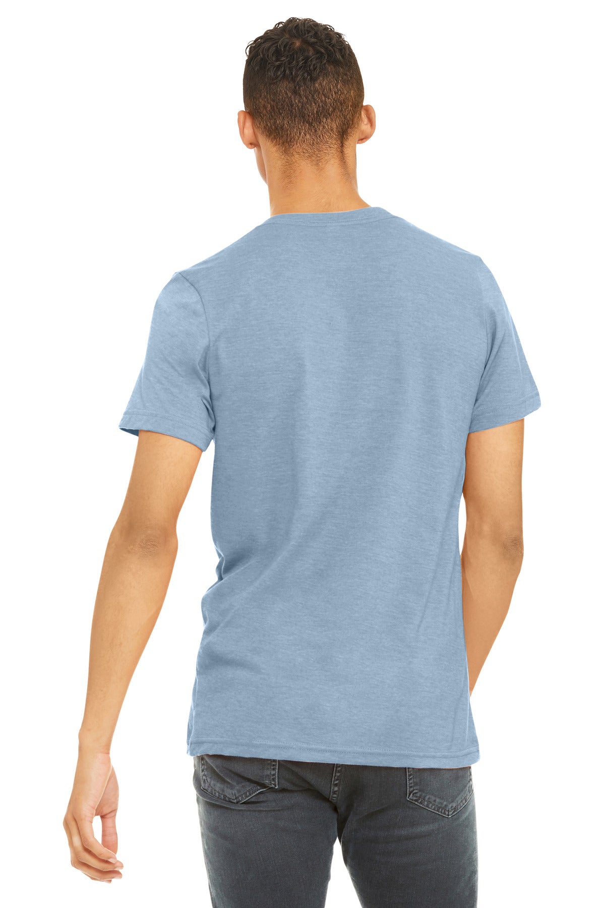 BELLA+CANVAS Unisex Heather CVC Short Sleeve Tee. BC3001CVC - Heather Prism Blue - back