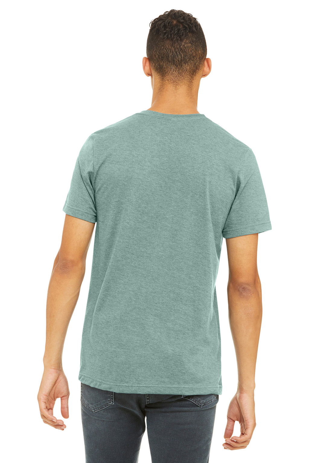 BELLA+CANVAS Unisex Heather CVC Short Sleeve Tee. BC3001CVC - Heather Prism Dusty Blue - back