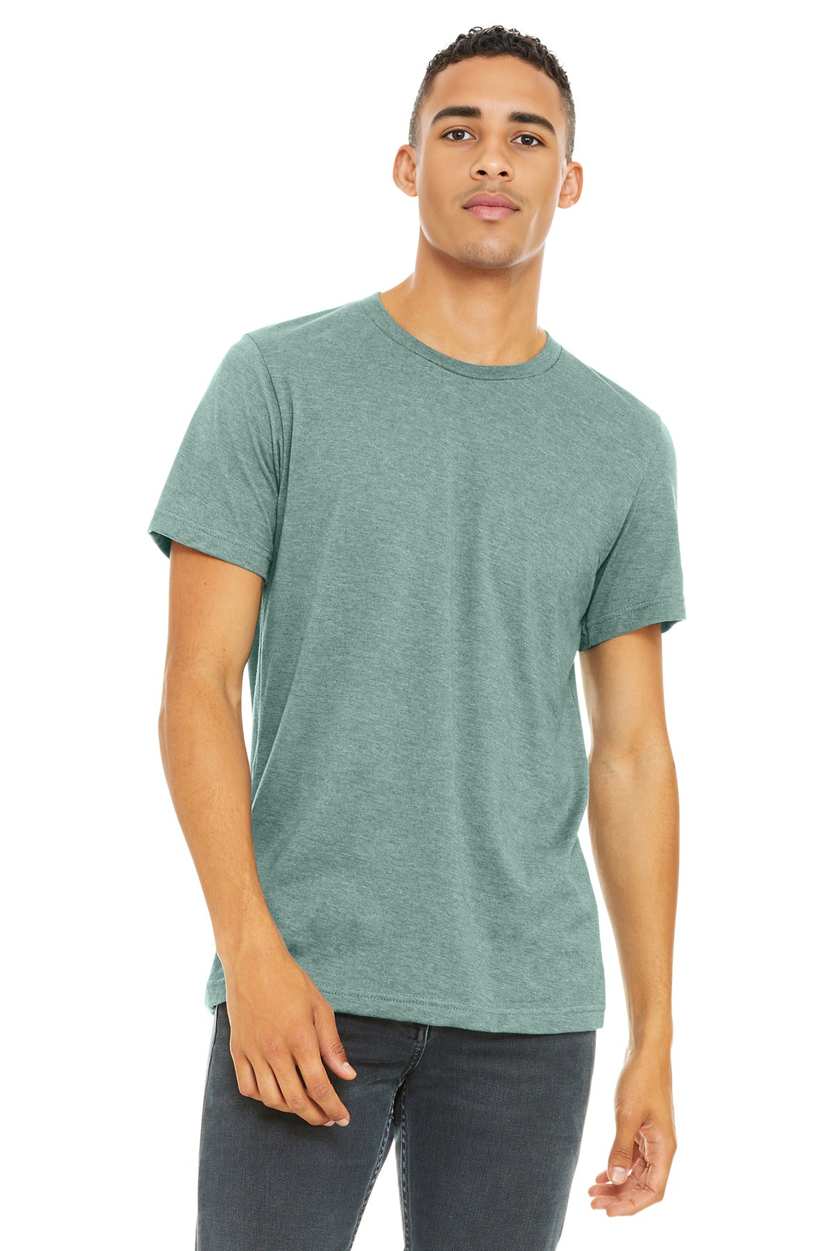 BELLA+CANVAS Unisex Heather CVC Short Sleeve Tee. BC3001CVC - Heather Prism Dusty Blue - front